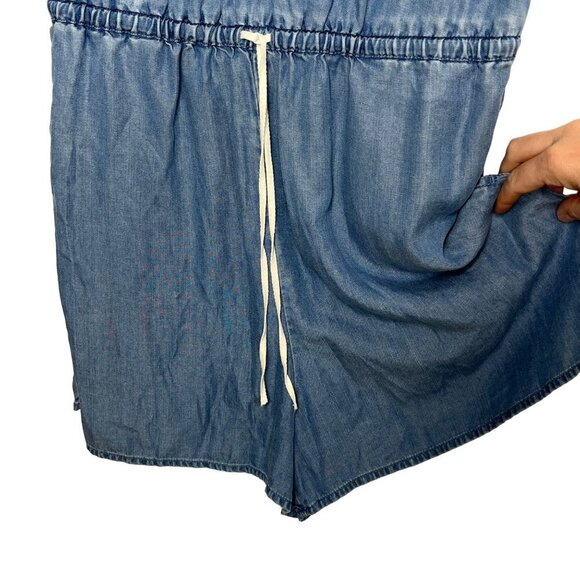 Beach Lunch Lounge Open Back Sleeveless Chambray‎ Romper Size Medium - Picture 5 of 10